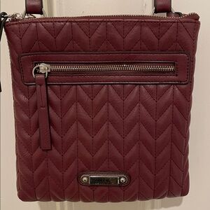 Plum Quilted Crossbody Bag